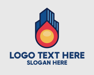 Petroleum - Fireball Property Skyline logo design