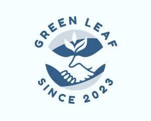 Environmental Leaf Hand logo design