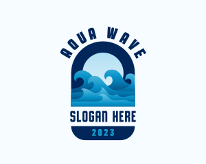 Beach Wave Surfing logo design