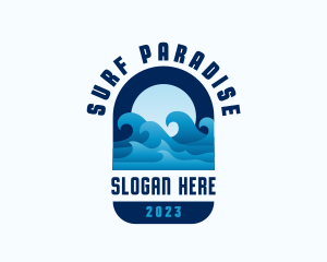 Beach Wave Surfing logo design