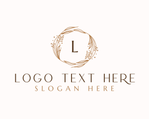 Spa - Elegant Floral Wreath logo design