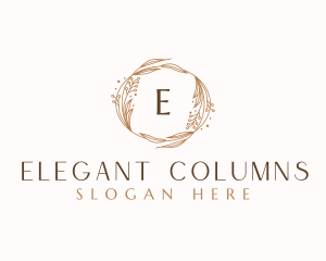 Elegant Floral Wreath  logo design