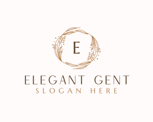 Elegant Floral Wreath  logo design