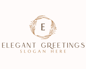 Elegant Floral Wreath  logo design