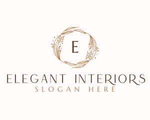 Elegant Floral Wreath  logo design