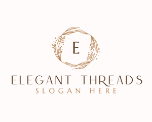 Elegant Floral Wreath  logo design