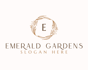 Elegant Floral Wreath  logo design