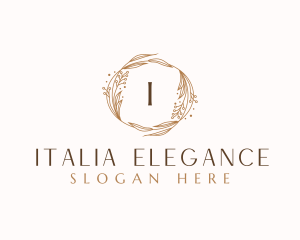 Elegant Floral Wreath  logo design