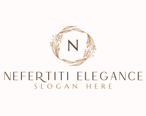 Elegant Floral Wreath  logo design