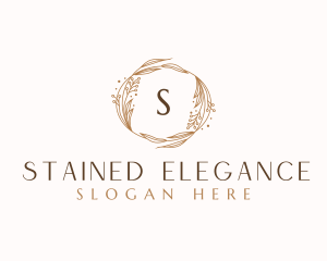 Elegant Floral Wreath  logo design