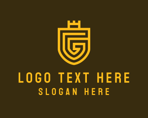 Letter G - Royal Shield Geometric Crown Letter G logo design