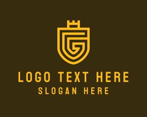 Royal Shield Geometric Crown Letter G Logo