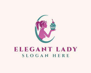 Lady Cupcake Bakery logo design