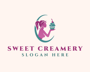 Lady Cupcake Bakery logo design