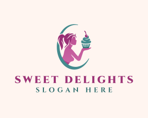 Lady Cupcake Bakery logo design