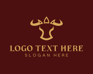 Bullfighting - Bull Crown Horns logo design