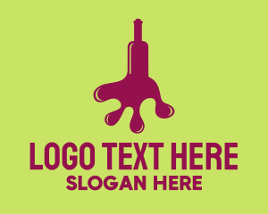 Alcohol - Wine Bottle Spill logo design