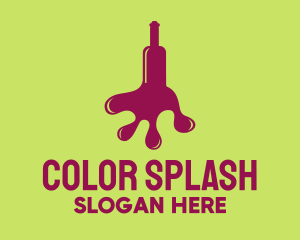 Wine Bottle Spill logo design