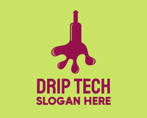 Wine Bottle Spill logo design