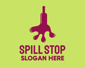 Wine Bottle Spill logo design