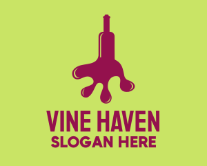 Wine Bottle Spill logo design