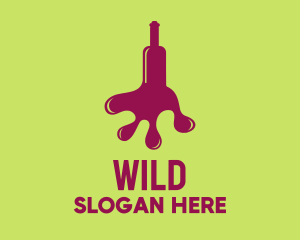 Splash - Wine Bottle Spill logo design