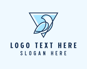 Minimalist Triangular Bird logo design