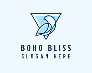 Minimalist Triangular Bird logo design