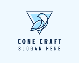 Minimalist Triangular Bird logo design