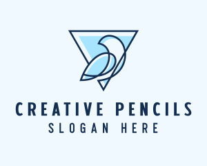 Minimalist Triangular Bird logo design