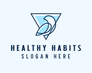 Minimalist Triangular Bird logo design