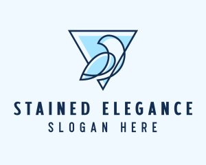 Minimalist Triangular Bird logo design