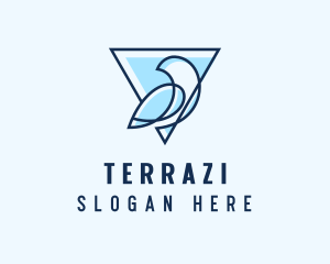 Minimalist Triangular Bird logo design