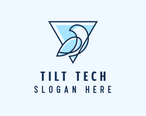 Minimalist Triangular Bird logo design