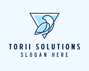 Minimalist Triangular Bird logo design