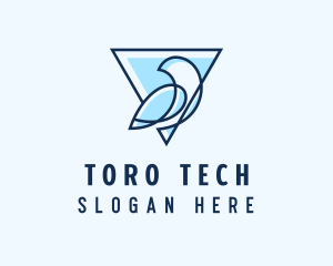 Minimalist Triangular Bird logo design