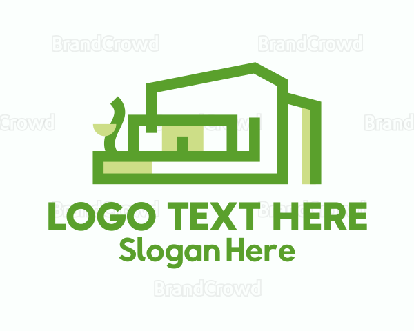 Green Contemporary Housing Property Logo