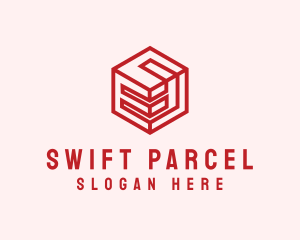 Parcel - Delivery Box Letter E logo design