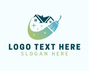 Gradient Broom Cleaning Logo