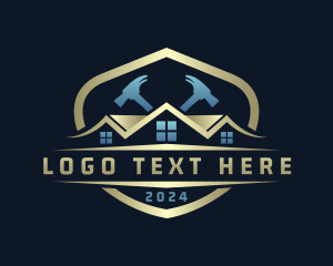 Roofing - Residential Construction Hammer logo design