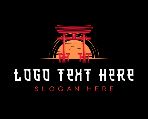 Tourist Spot - Torii Japanese Shrine logo design