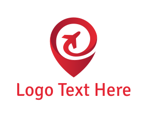Travel Agency - Pin Location Plane Travel logo design