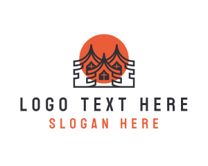 Tourism - Traditional Temple Architecture logo design