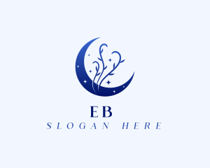 Boho - Moon Floral Sparkle logo design