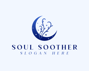 Healer - Moon Floral Sparkle logo design