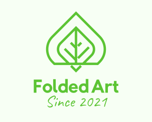 Green Leaf Line Art  logo design