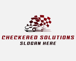 Checkered - Car Auto Racing Flag logo design
