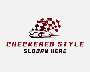 Checkered - Car Auto Racing Flag logo design