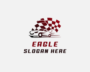 Racer - Car Auto Racing Flag logo design