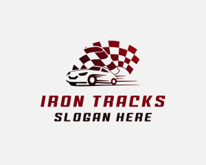 Car Auto Racing Flag  logo design